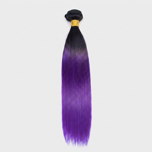 1B/Purple Ombre Straight Bundles — Virgin Brazilian Human Hair (1/3/4 Bundles)