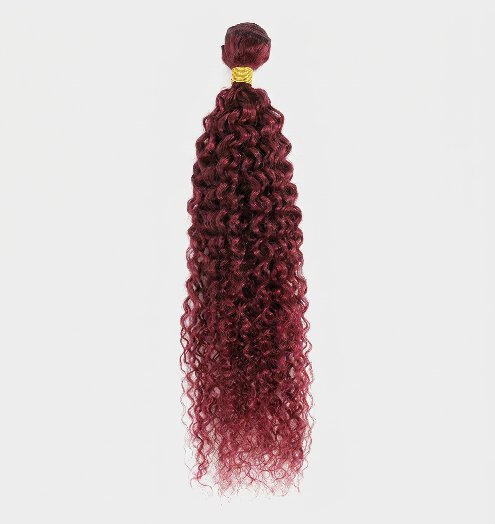 99J Burgundy Water Wave Bundles — 12A Remy Virgin Human Hair (1/3/4 Bundles)
