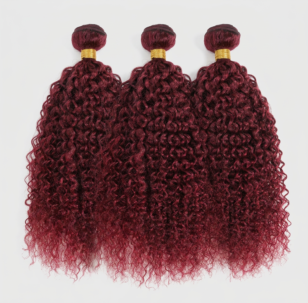 99J Burgundy Water Wave Bundles — 12A Remy Virgin Human Hair (1/3/4 Bundles)