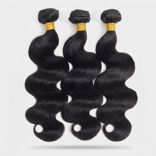 Body Wave Bundles with Closure — Brazilian Virgin Human Hair (3/4 Bundle Deal)