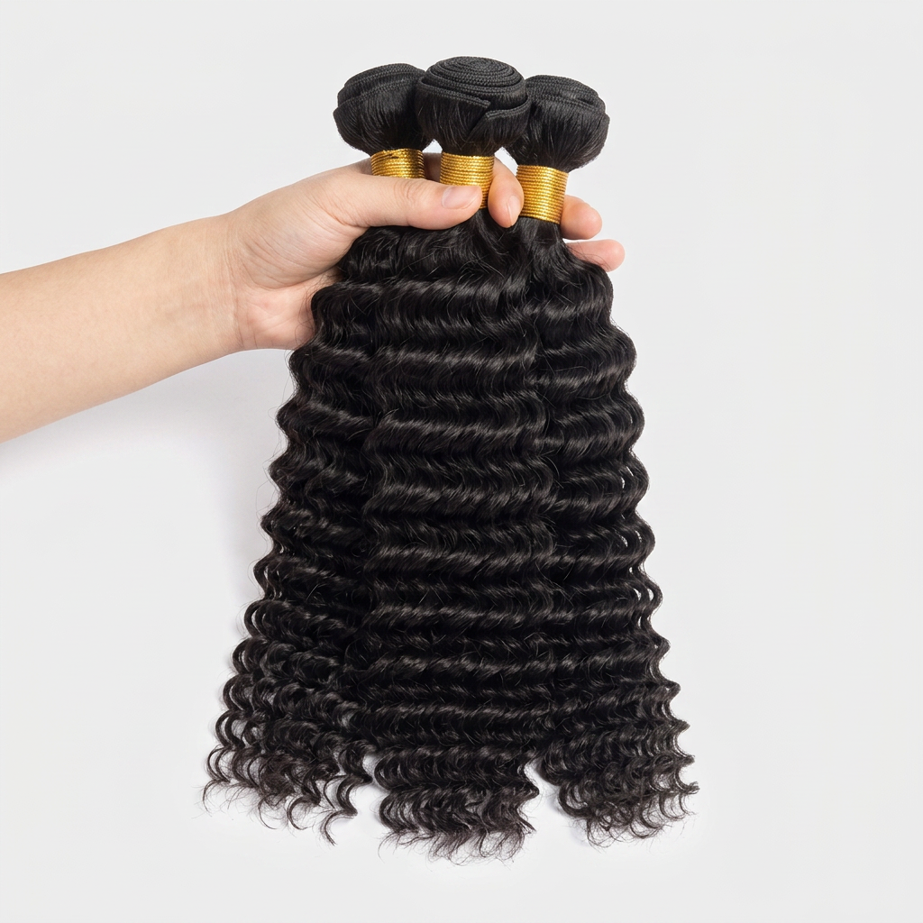 Deep Wave Bulk Braiding Hair — 100% Human Hair, No Weft (100g, Boho Braids)