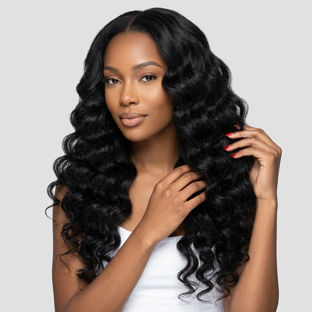 Loose Deep Wave Bundles with Closure — 100% Virgin Brazilian Hair (3/4 Bundle Deal)