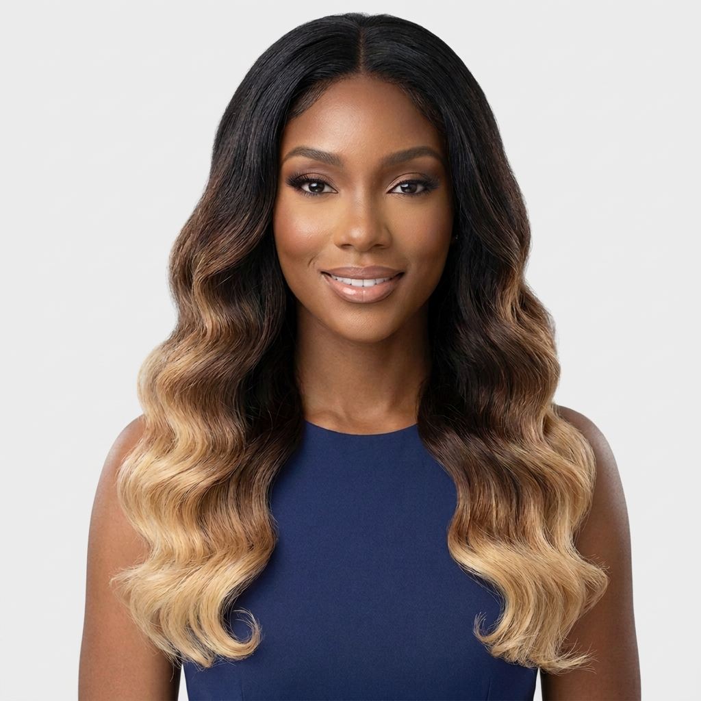 Ombre Body Wave Bundles with Closure — Brazilian Virgin Human Hair (3/4 Bundle Deal)